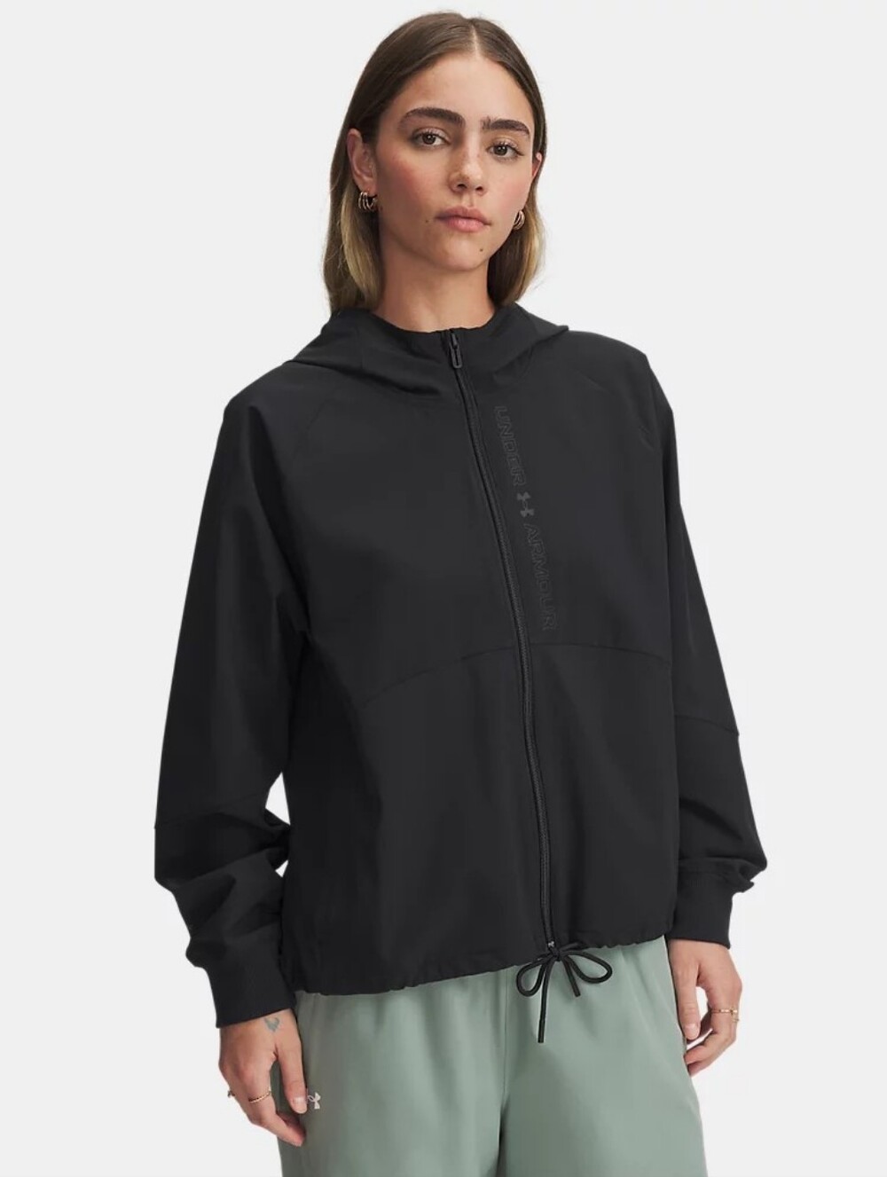 Under Armour Black Full-Zip Lightweight Waterproof Hooded Jacket